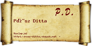 Pósz Ditta névjegykártya